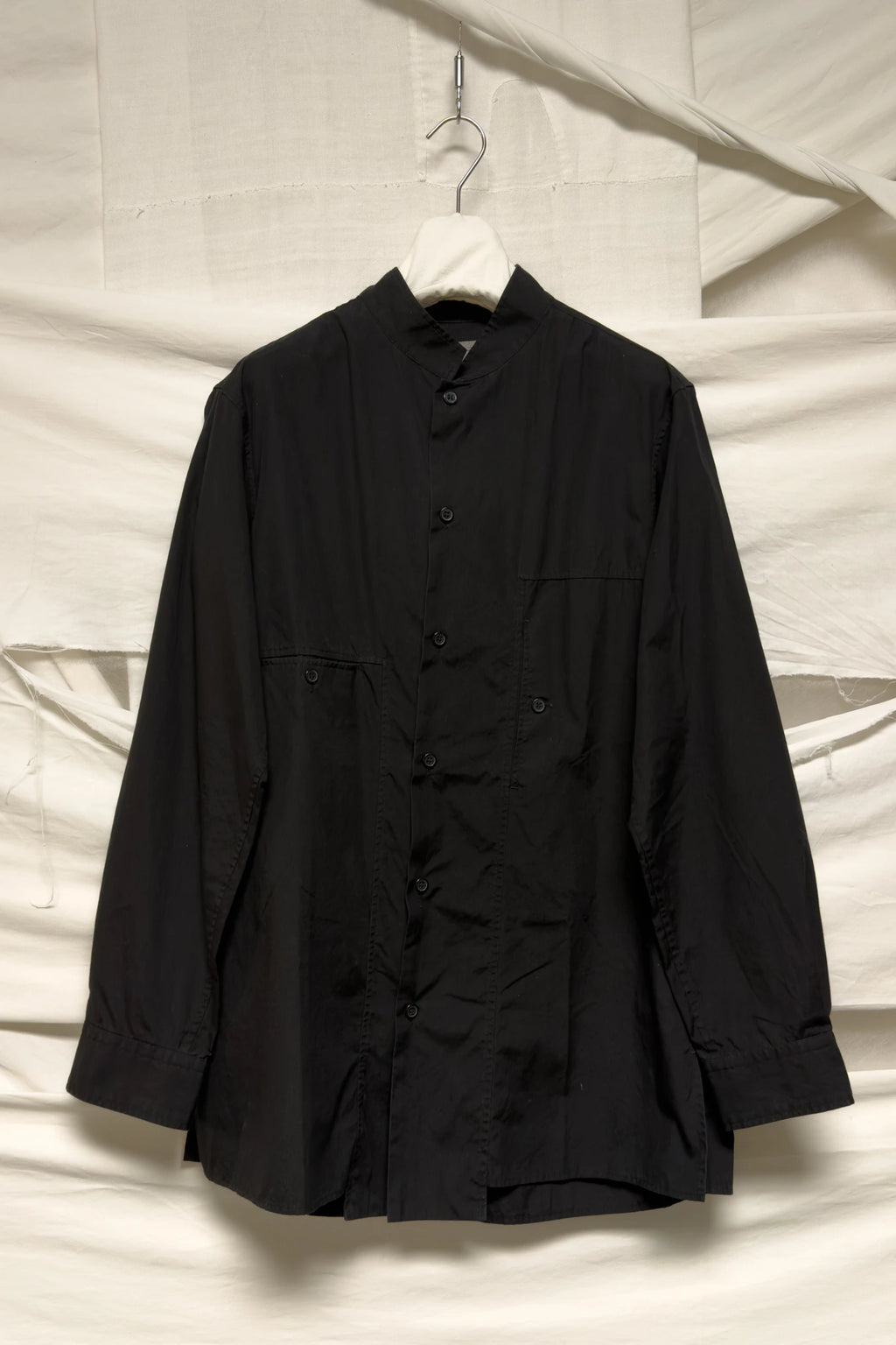 Yohji Yamamoto Pour Homme A/W 2020 deconstructed shirt – garment on hanger | Recente Studio