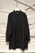 Yohji Yamamoto Pour Homme A/W 2024 deconstructed zip shirt – garment on hanger | Recente Studio