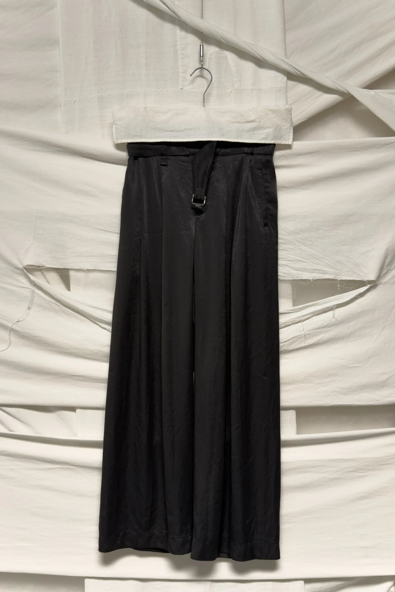Issey Miyake S/S 2023 wide soft pants – garment on hanger | Recente Studio