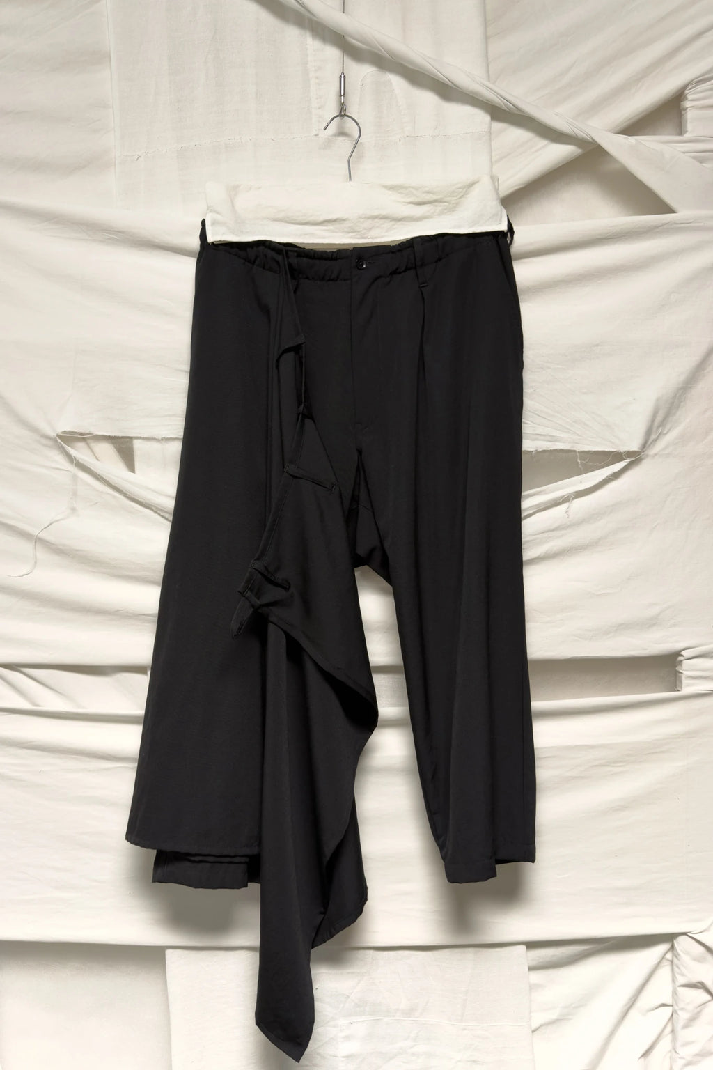 Yohji Yamamoto Pour Homme S/S 2014 wide-leg skirt-panel pants – back view | Recente Studio