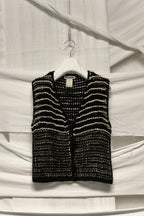 Issey Miyake crochet vest – garment on hanger | Recente Studio