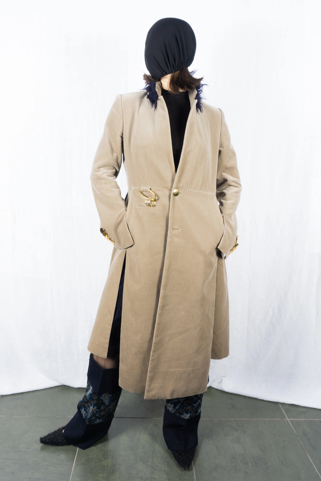 Undercover A/W 2016 pleated velvet coat – full length | Recente Studio