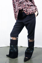 Comme des Garçons AW01 floral velvet pants – back view | Recente Studio
