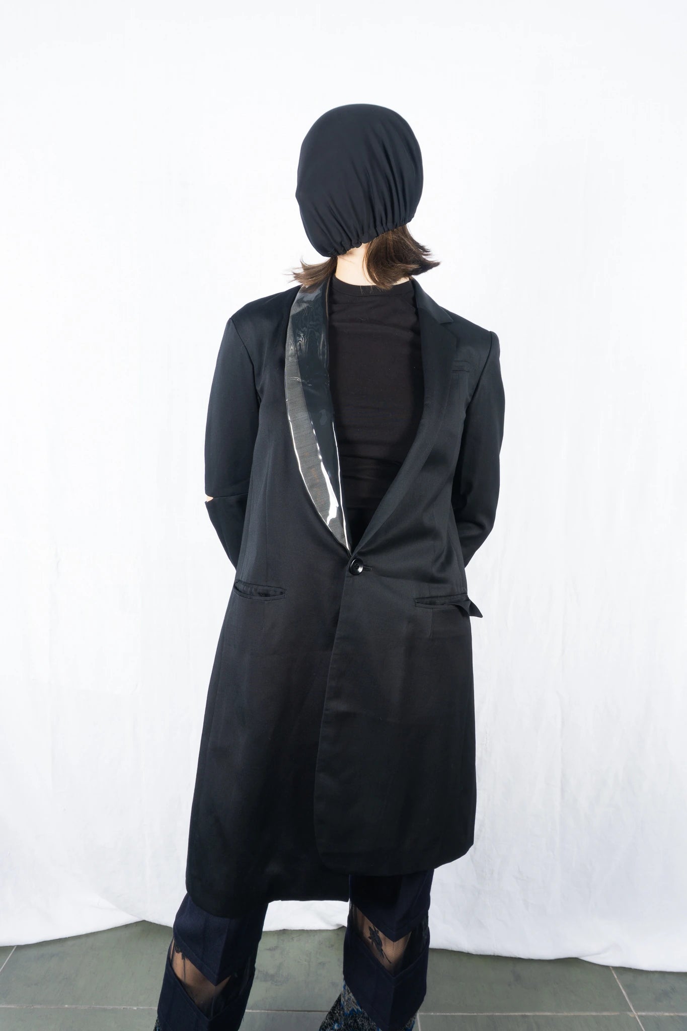 Undercover S/S 2014 deconstructed PVC detail coat – front view | Recente Studio