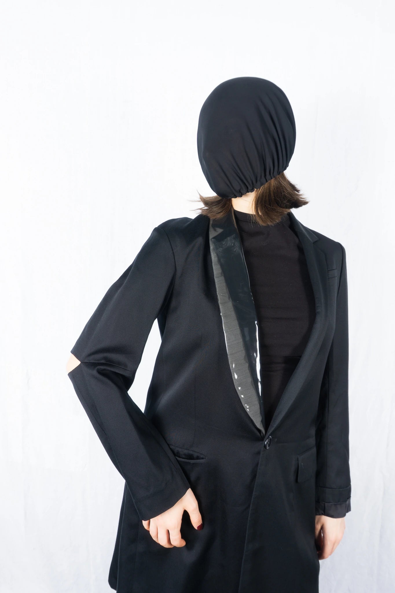 Undercover S/S 2014 deconstructed PVC detail coat – back view | Recente Studio