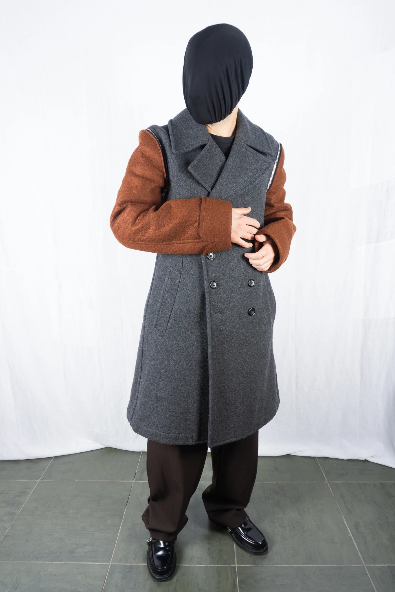 Comme des Garçons Homme Plus AW22 sculpted peacoat – full length | Recente Studio