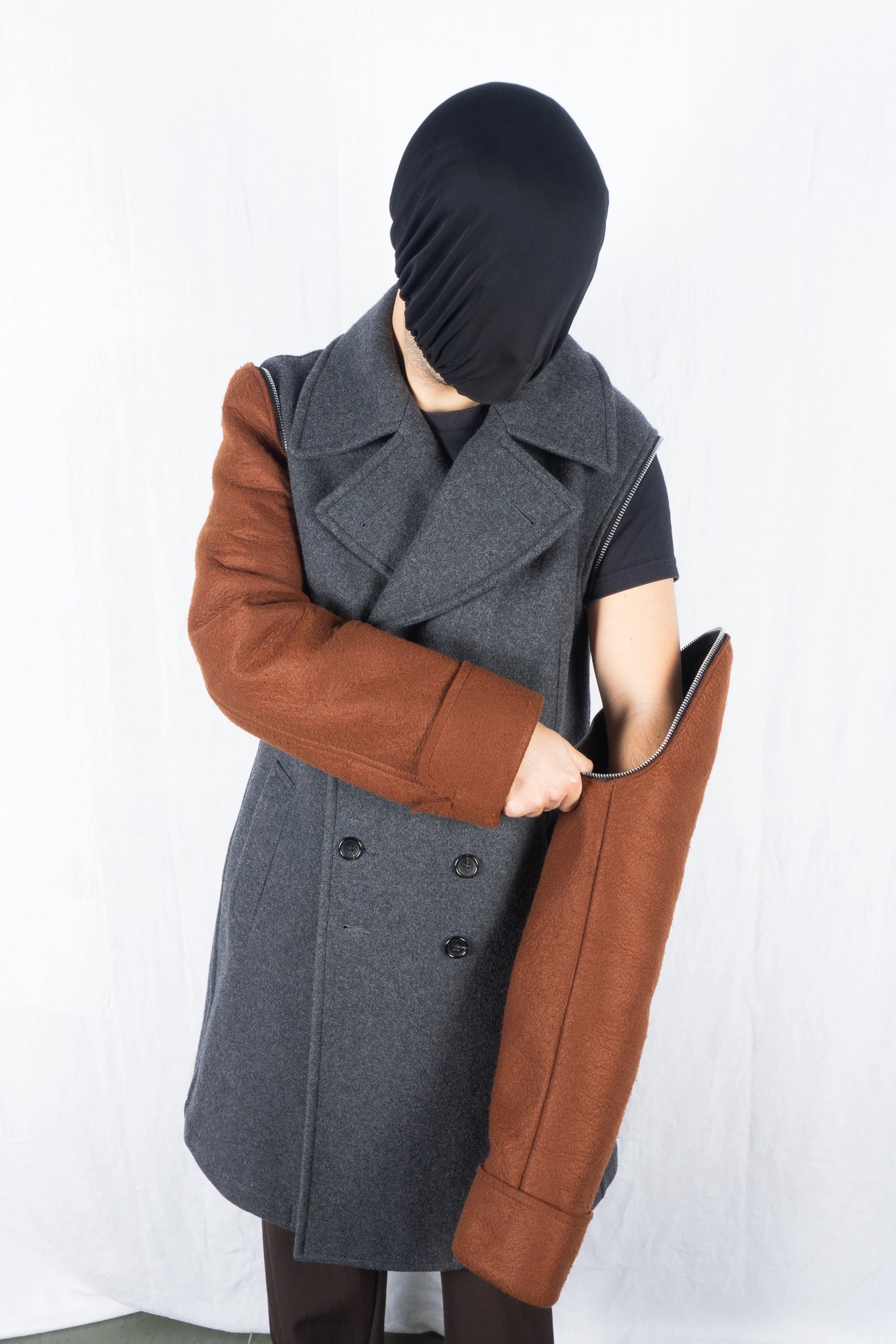 Comme des Garçons Homme Plus A/W 2022 sculpted peacoat – front view | Recente Studio