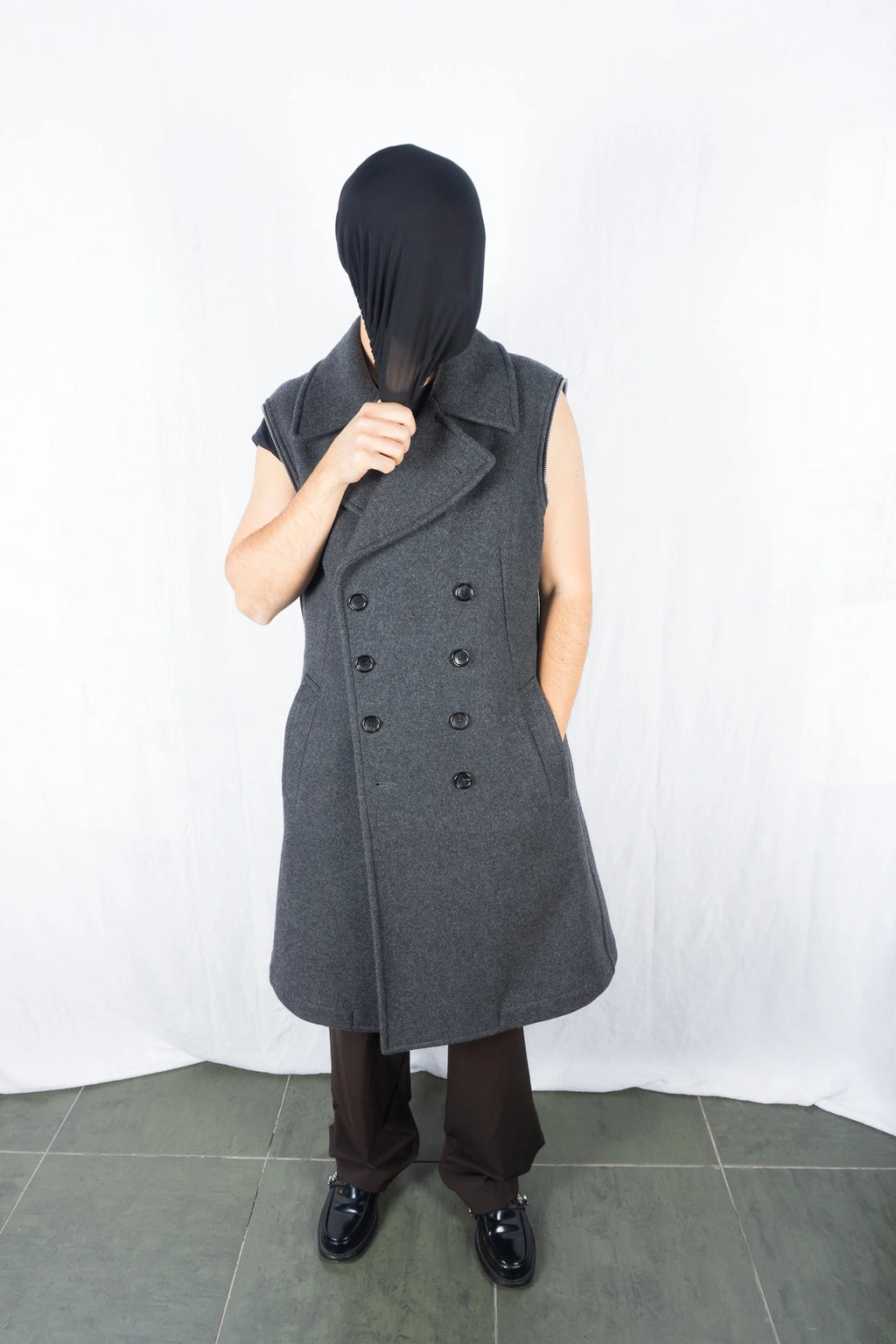 Comme des Garçons Homme Plus A/W 2022 sculpted peacoat – side view | Recente Studio