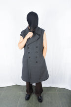 Comme des Garçons Homme Plus A/W 2022 sculpted peacoat – side view | Recente Studio