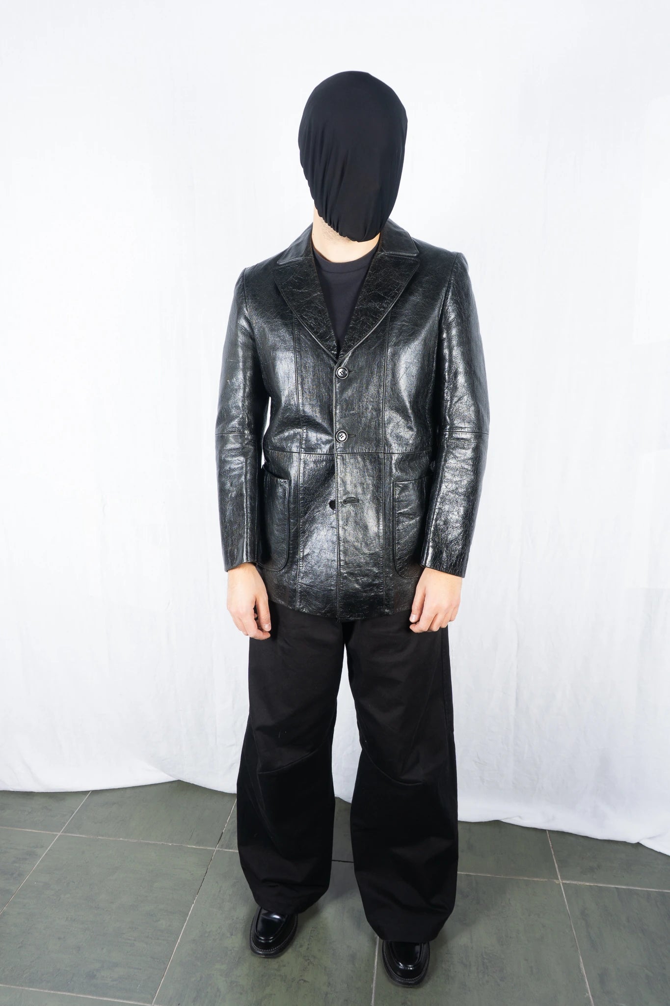 Masakï Matsushïma homme 2000s goat leather jacket – leather texture detail | Recente Studio