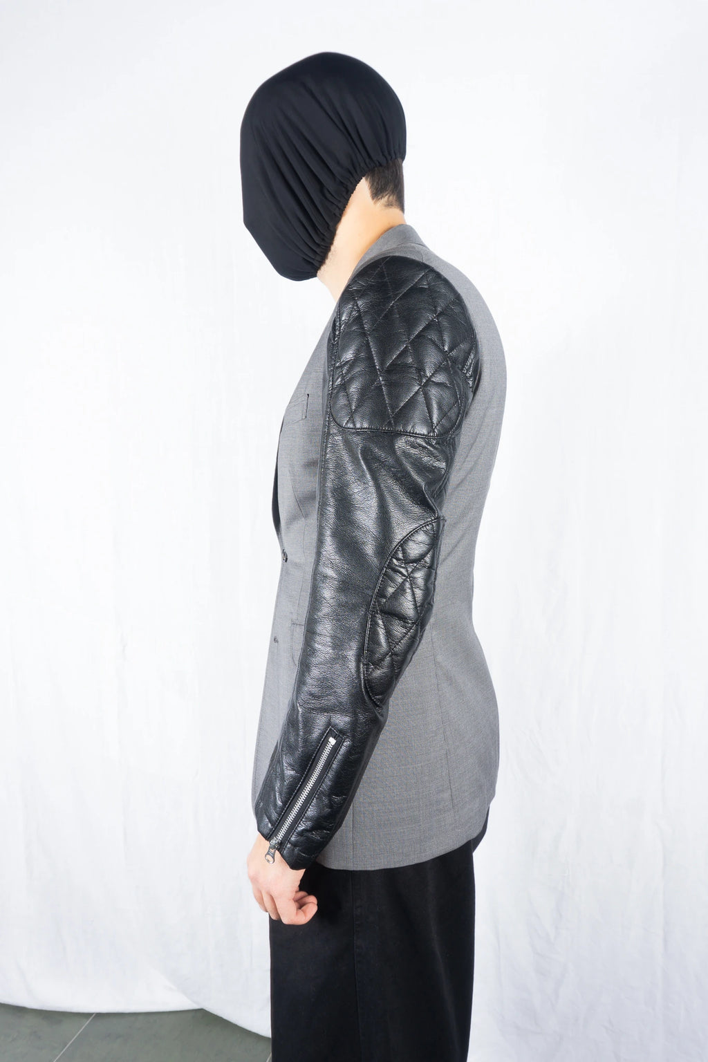 Junya Watanabe Man AW16 leather sleeves jacket – back view | Recente Studio