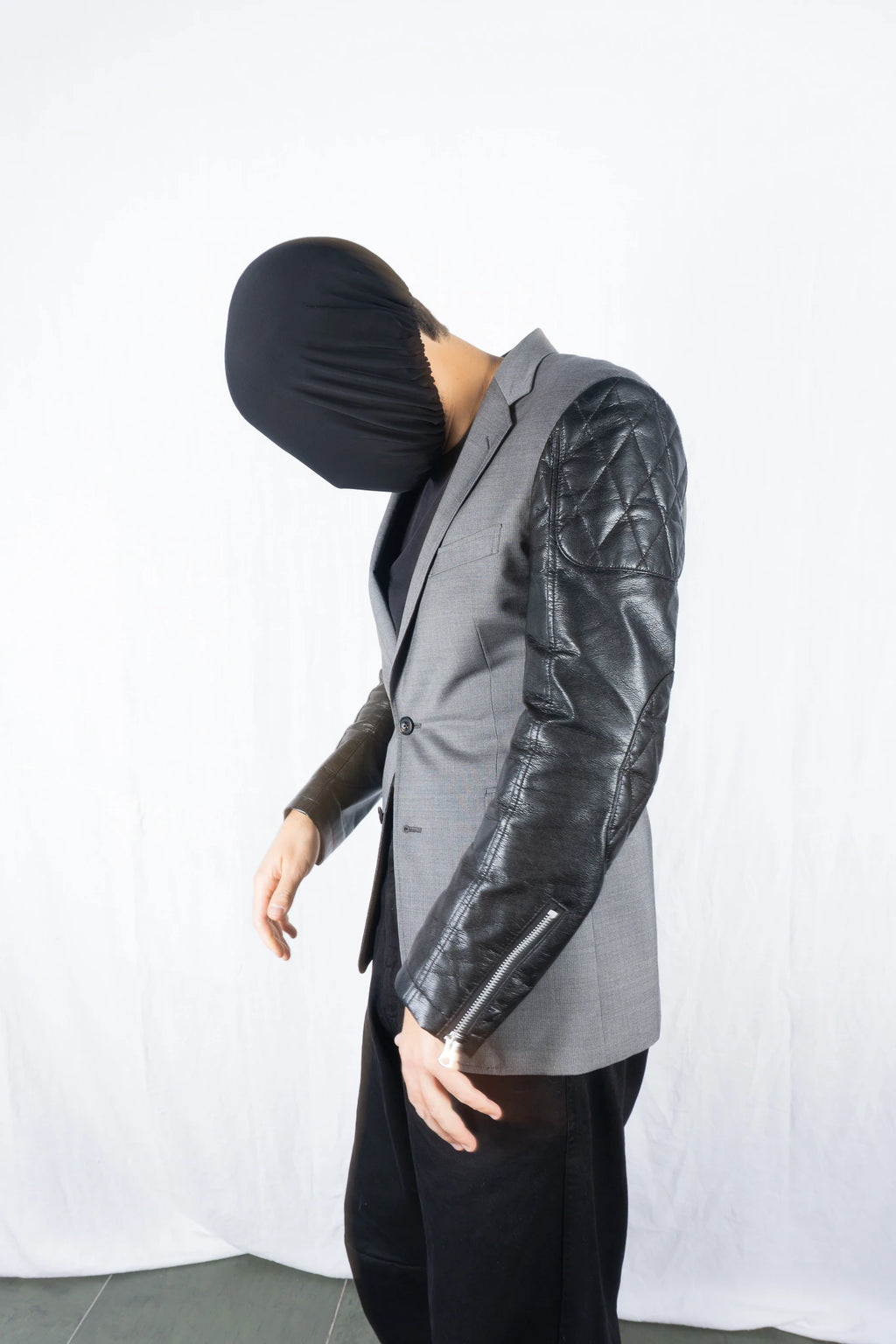 Junya Watanabe Man A/W 2016 leather sleeves jacket – side view | Recente Studio