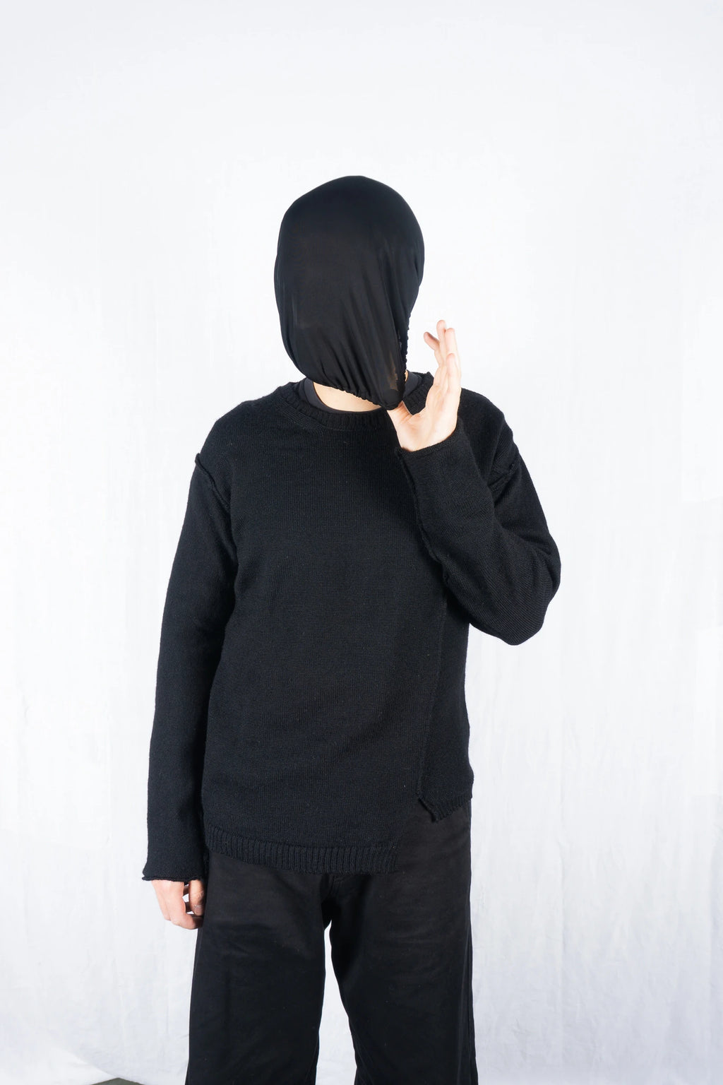 Yohji Yamamoto Pour Homme AW16 asymmetrical sweater – side view | Recente Studio