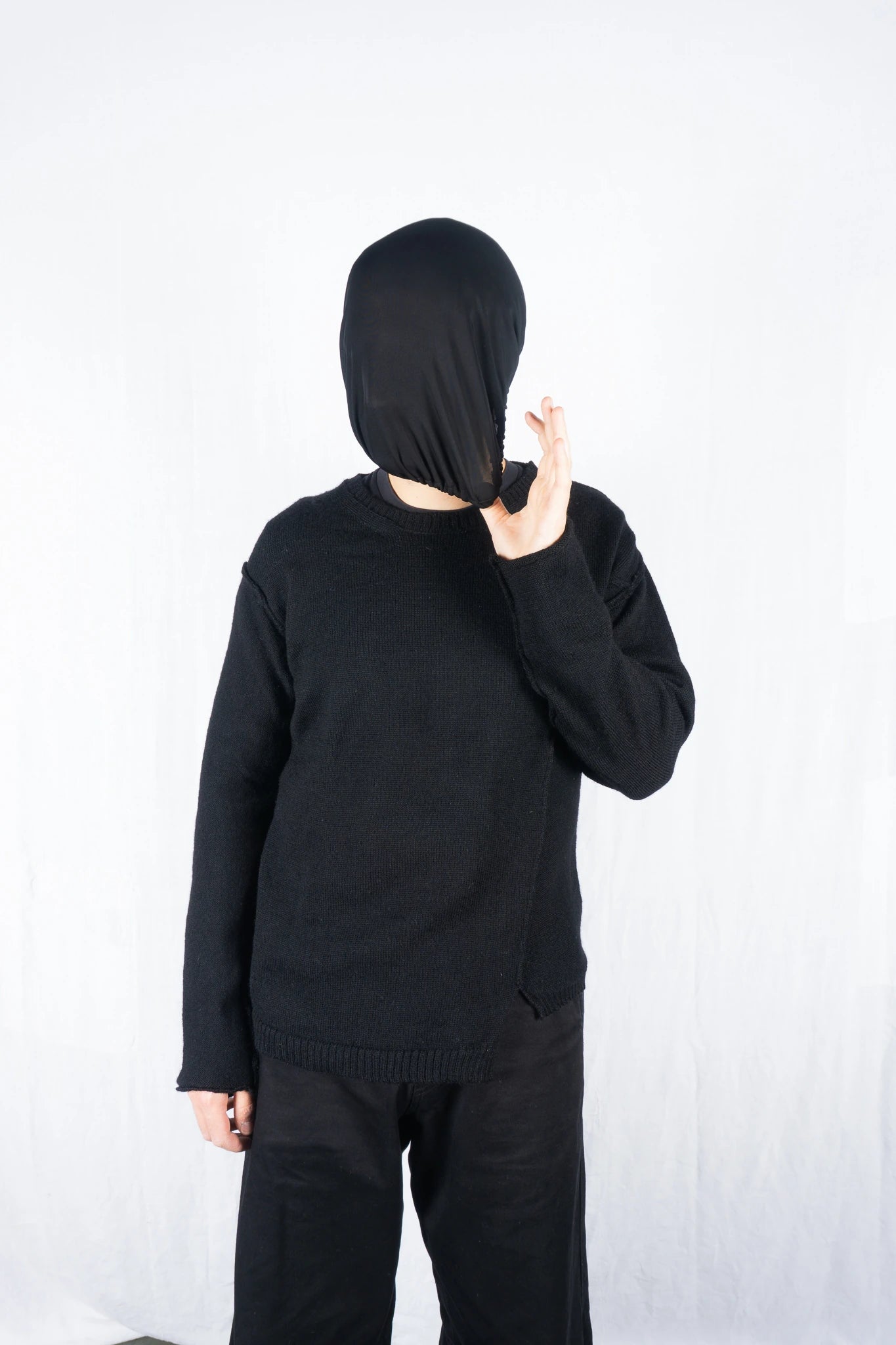 Yohji Yamamoto Pour Homme AW16 asymmetrical sweater – side view | Recente Studio