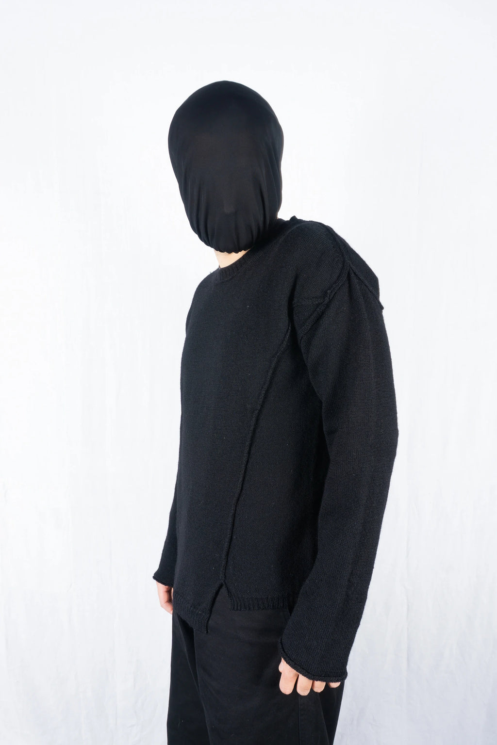 Yohji Yamamoto Pour Homme A/W 2016 asymmetrical sweater – front view | Recente Studio