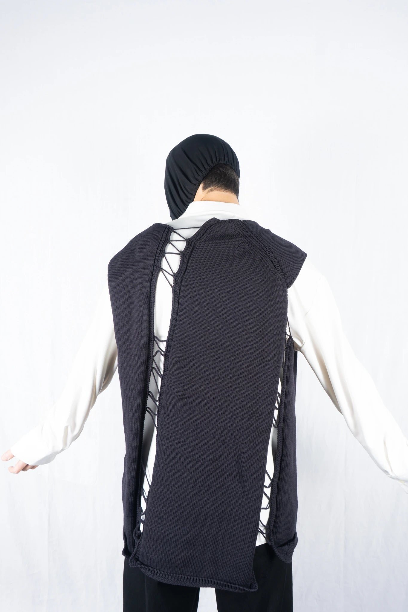 Comme des Garçons Homme Plus SS22 asymmetrical sleeveless sweater – full length | Recente Studio