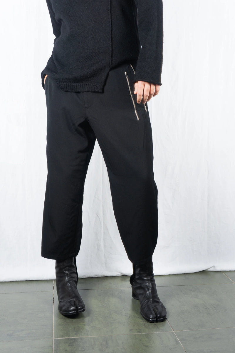 Yohji Yamamoto Pour Homme S/S 2019 double zipper pants – front view | Recente Studio